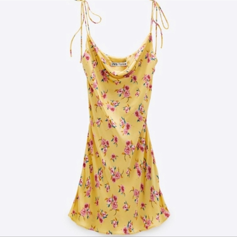 Zara yellow floral dress